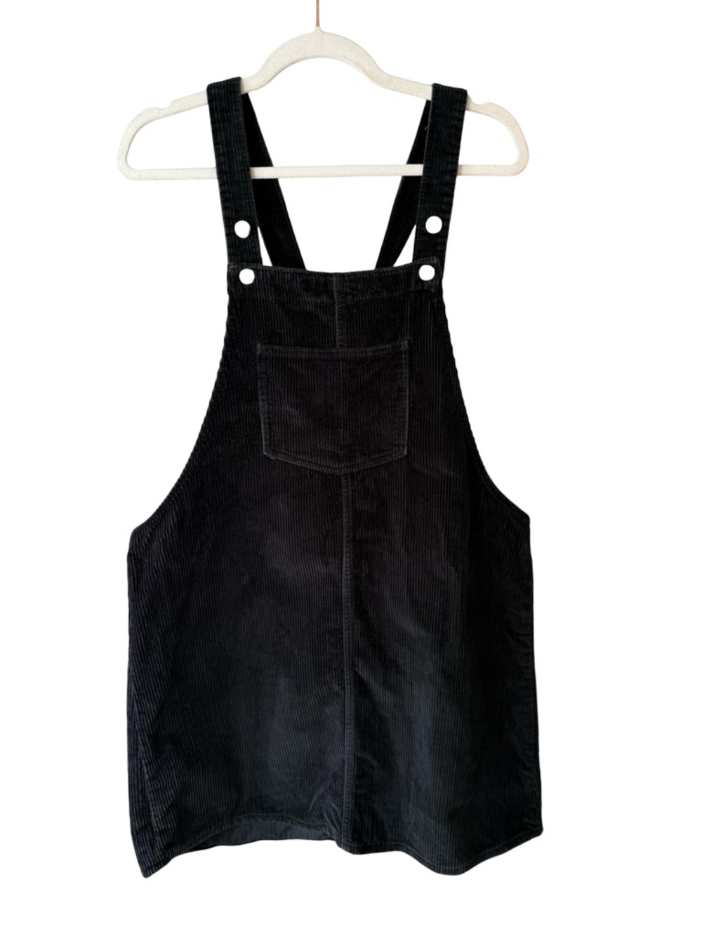 Ardene Black Corduroy Overall Dress with Front Pocket Size XL Grunge Minimalist